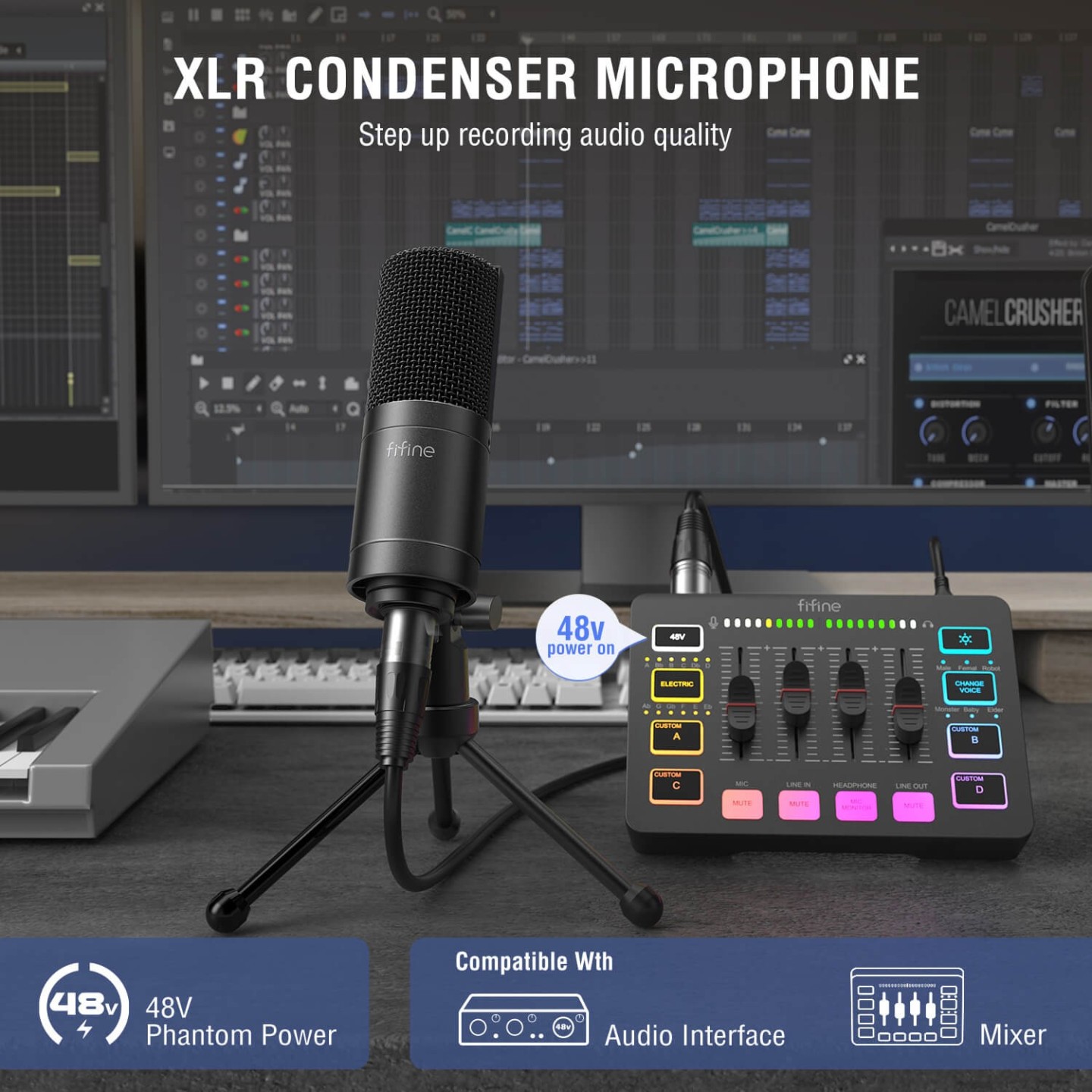 FIFINE K669C – Micro à condensateur XLR