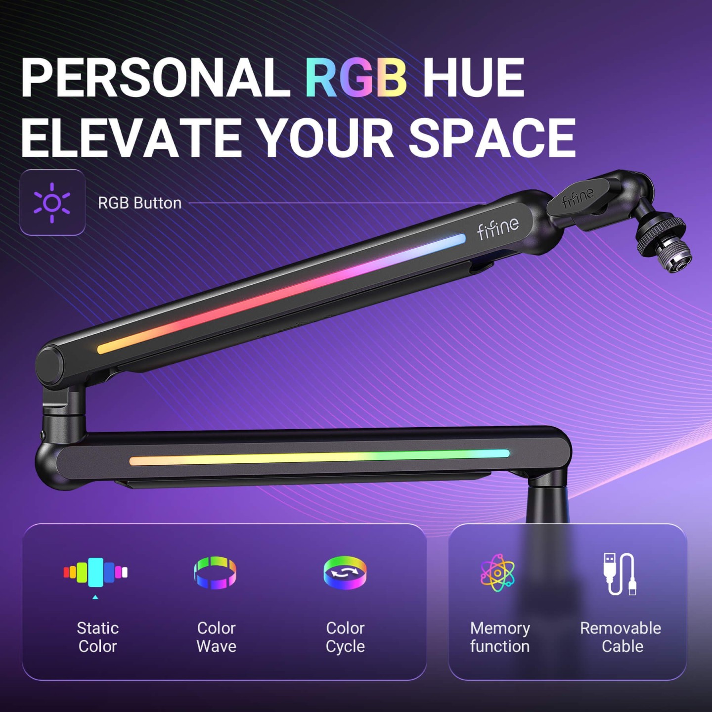 FIFINE BM88PRO – Bras de micro à profil bas avec RGB