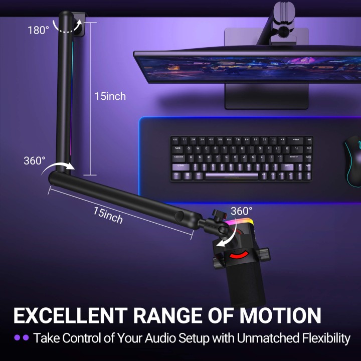 FIFINE BM88PRO – Bras de micro à profil bas avec RGB