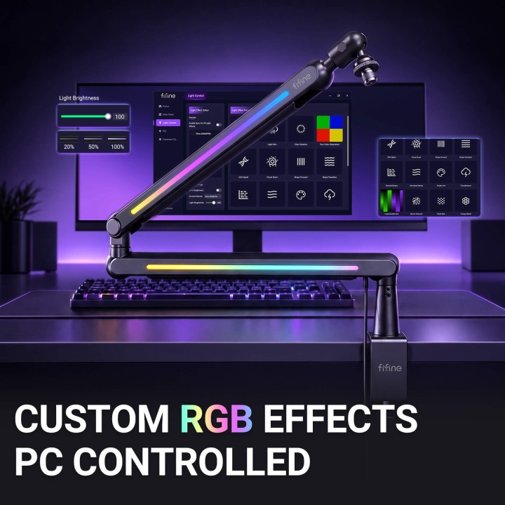 FIFINE BM88PRO – Bras de micro à profil bas avec RGB