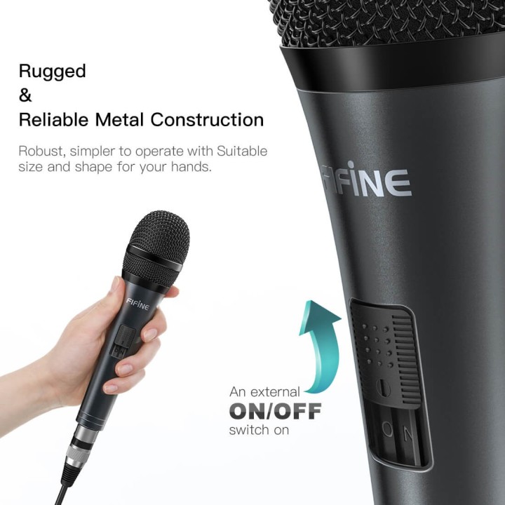 FIFINE K6 – Micro dynamique à main XLR