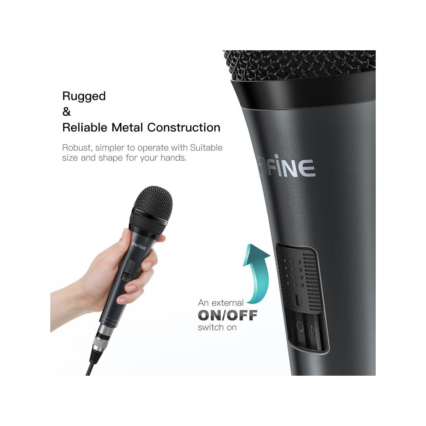 FIFINE K6 – Micro dynamique à main XLR