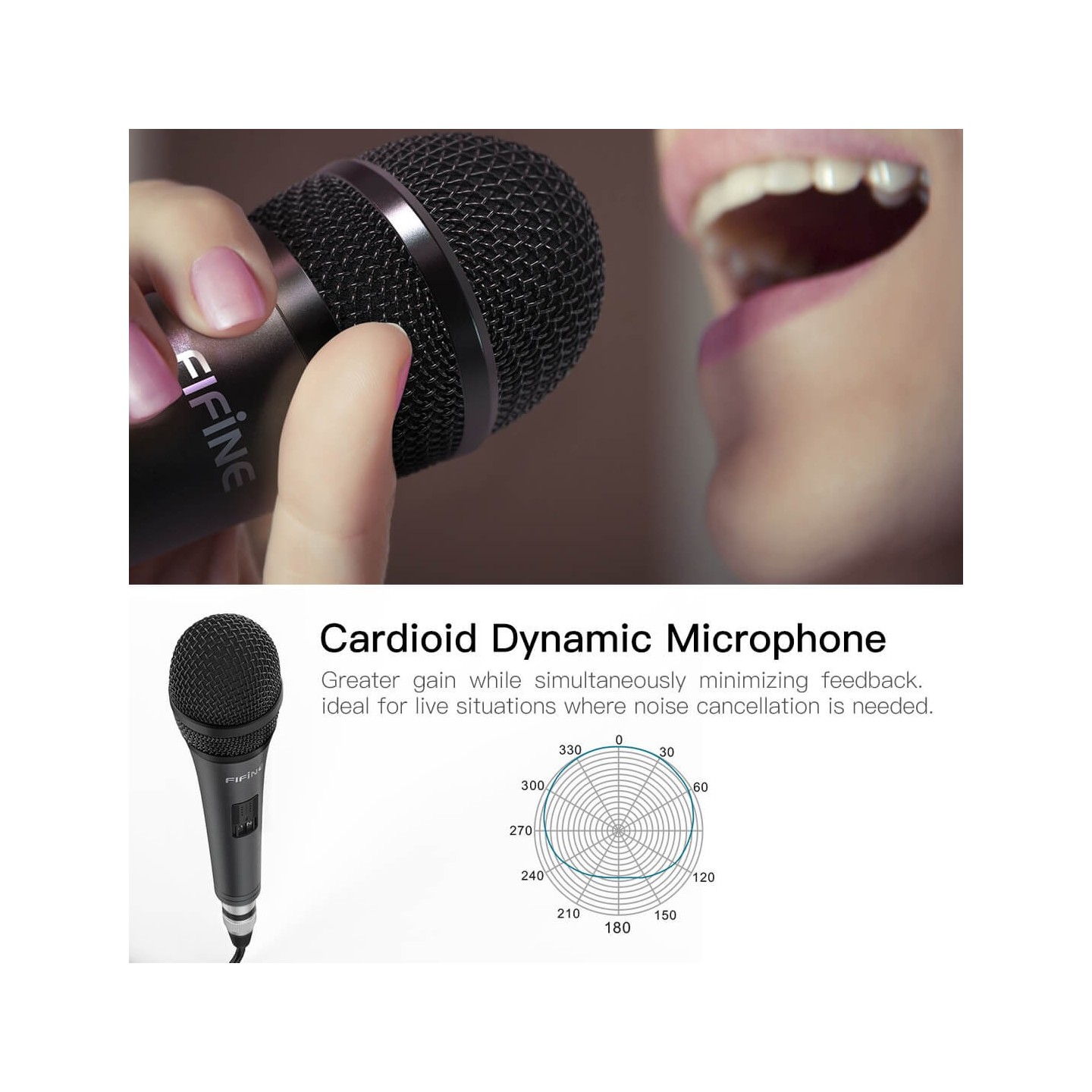 FIFINE K6 – Micro dynamique à main XLR