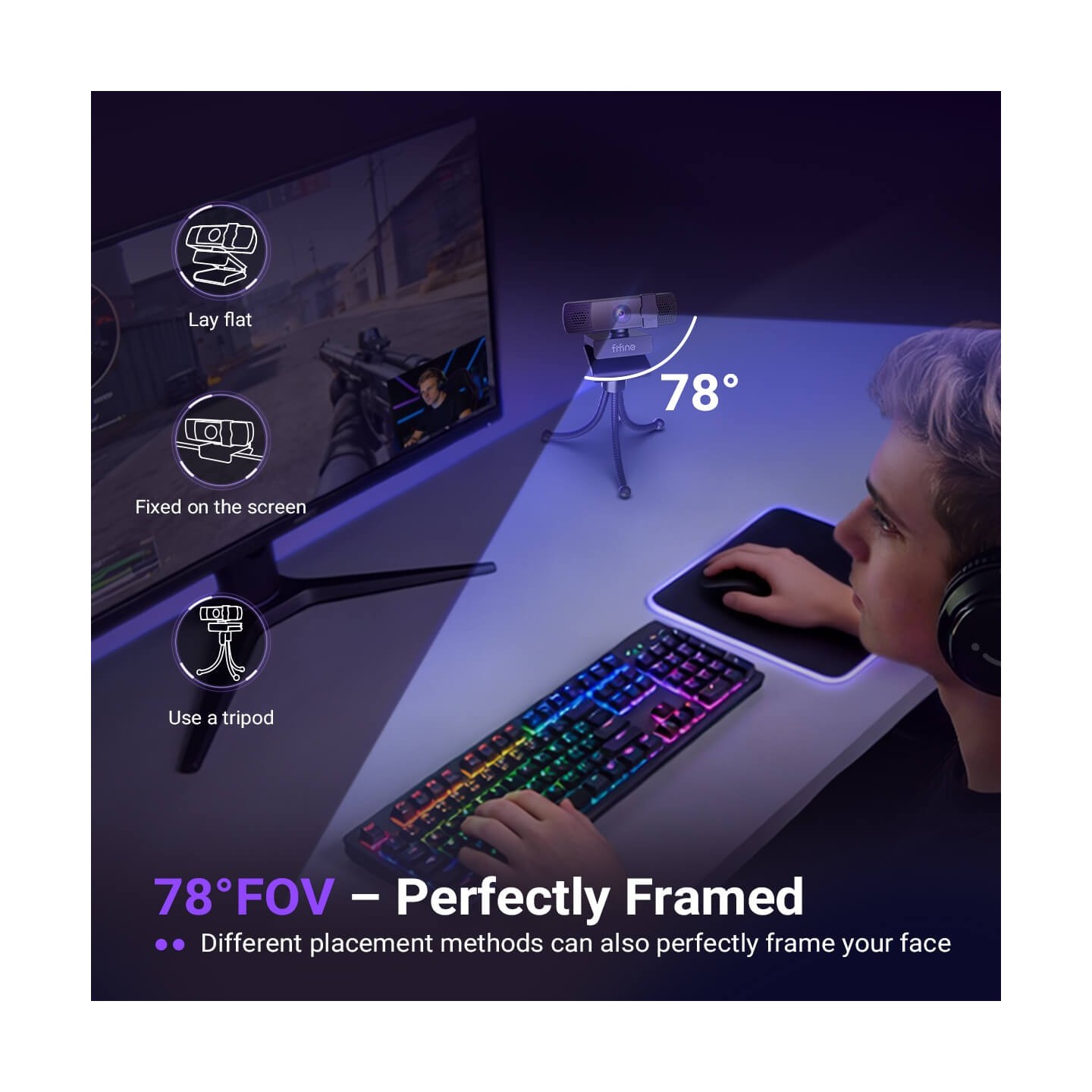 FIFINE K436/K438 – Webcam USB 2K/4K