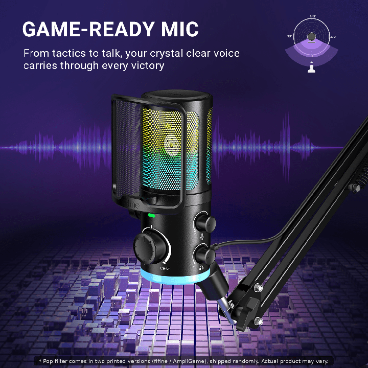 FIFINE AmpliGame AM6T – Kit micro à condensateur avec bras articulé