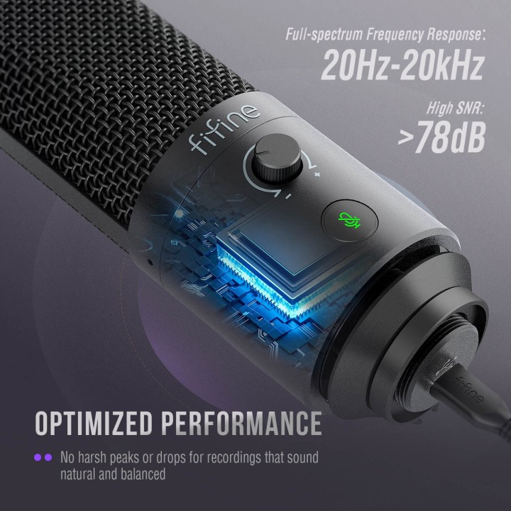 FIFINE K669PRO1 – Micro à condensateur USB avec filtre anti-pop