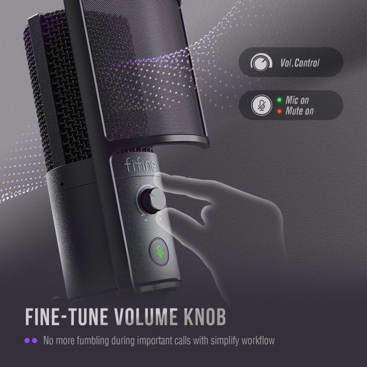 FIFINE K669PRO1 – Micro à condensateur USB avec filtre anti-pop