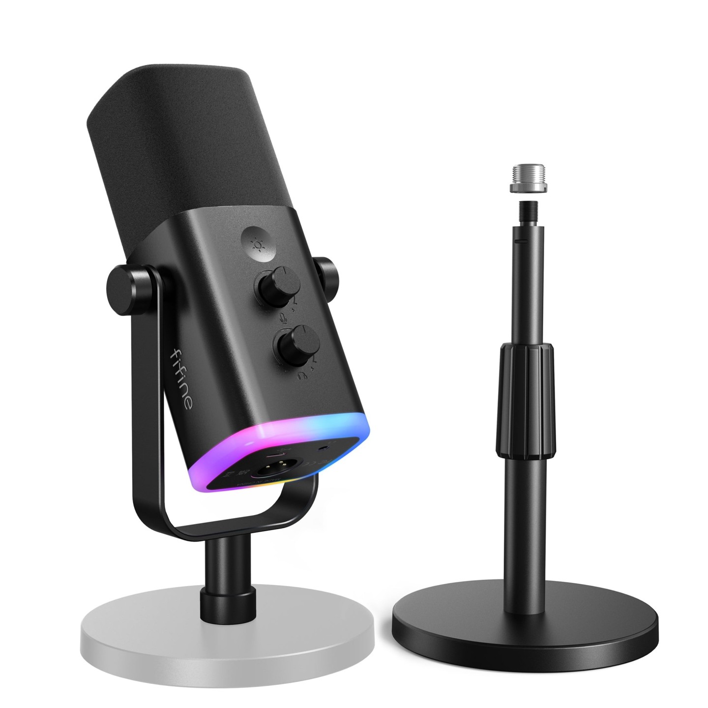 FIFINE AmpliGame AM8S – Micro dynamique avec pied de table réglable