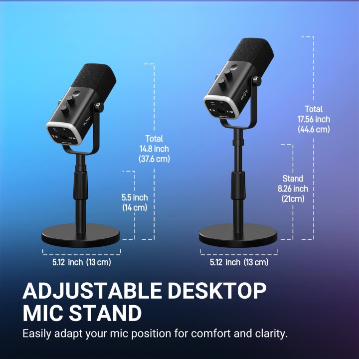 FIFINE AmpliGame AM8S – Micro dynamique avec pied de table réglable