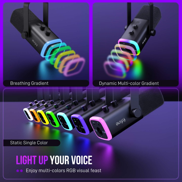 FIFINE AmpliGame AM8T – Kit micro dynamique USB/XLR avec bras articulé