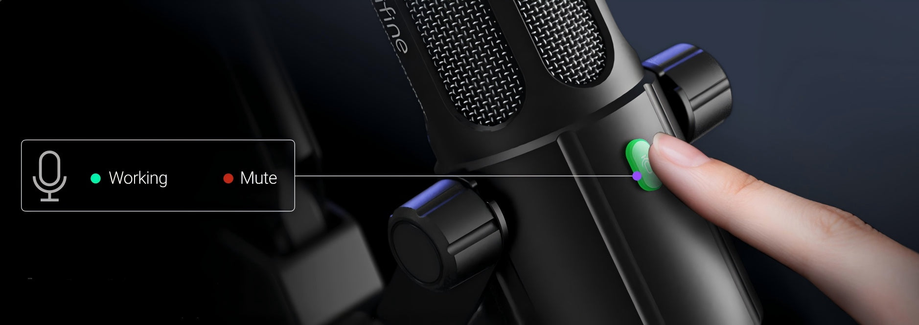 Commandes audio sur le micro