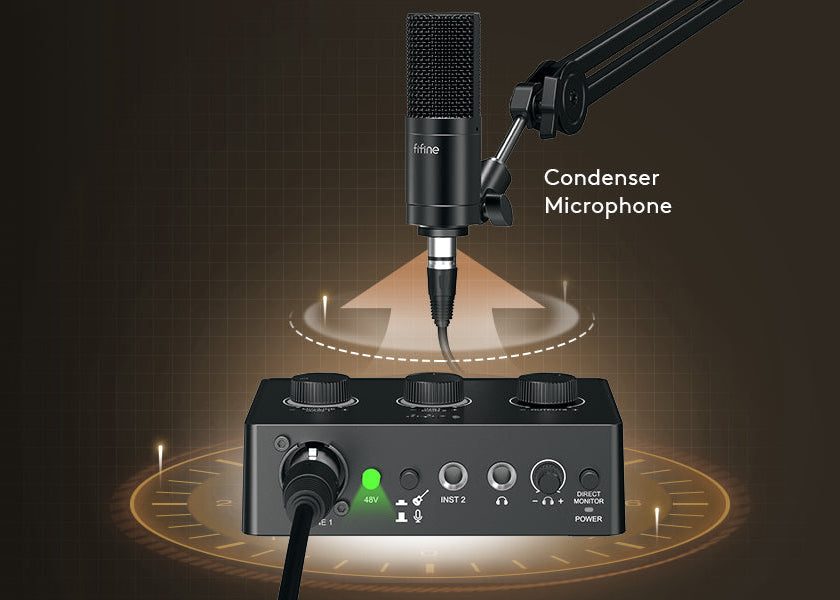 Entrée XLR avec alimentation fantôme 48 V